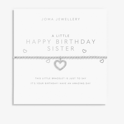 Joma A Little Happy Birthday Sister Silver Plated Bracelet  mulveys.ie  nationwide shipping