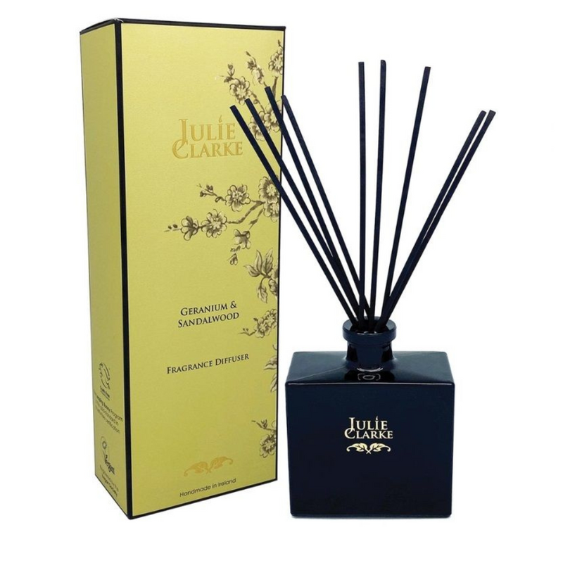 Julie Clarke Geranium & Sandalwood Fragrance Diffuser 150ml mulveys.ie nationwide shipping