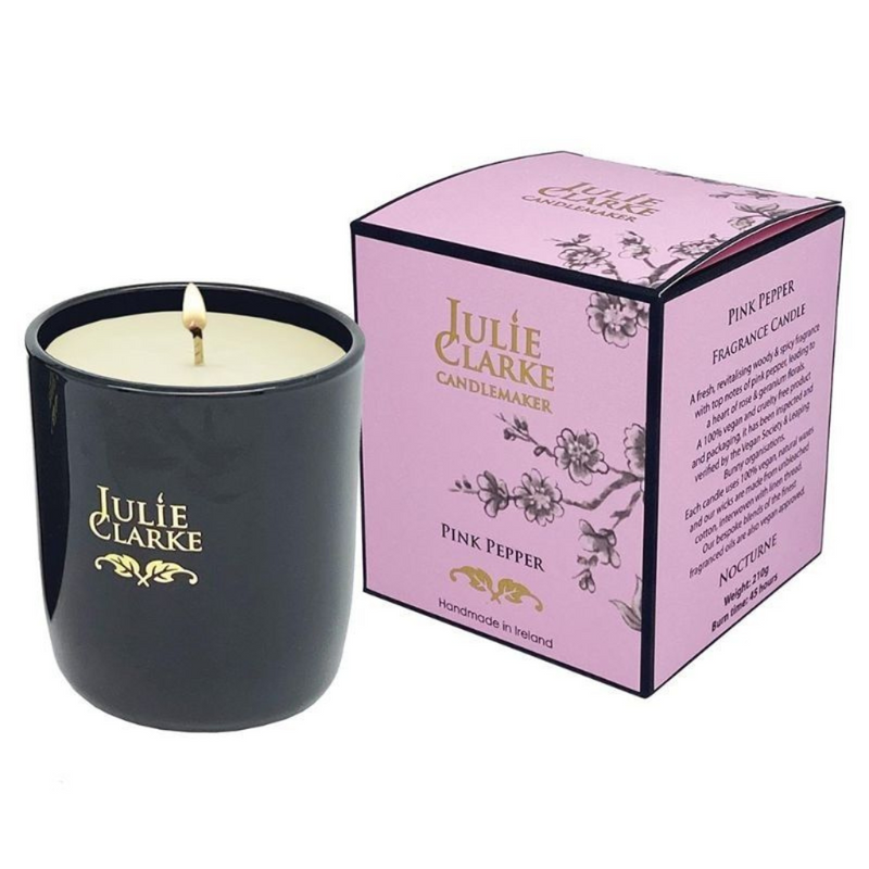 Julie Clarke Pink Pepper Candle 210g mulveys.ie nationwide shipping