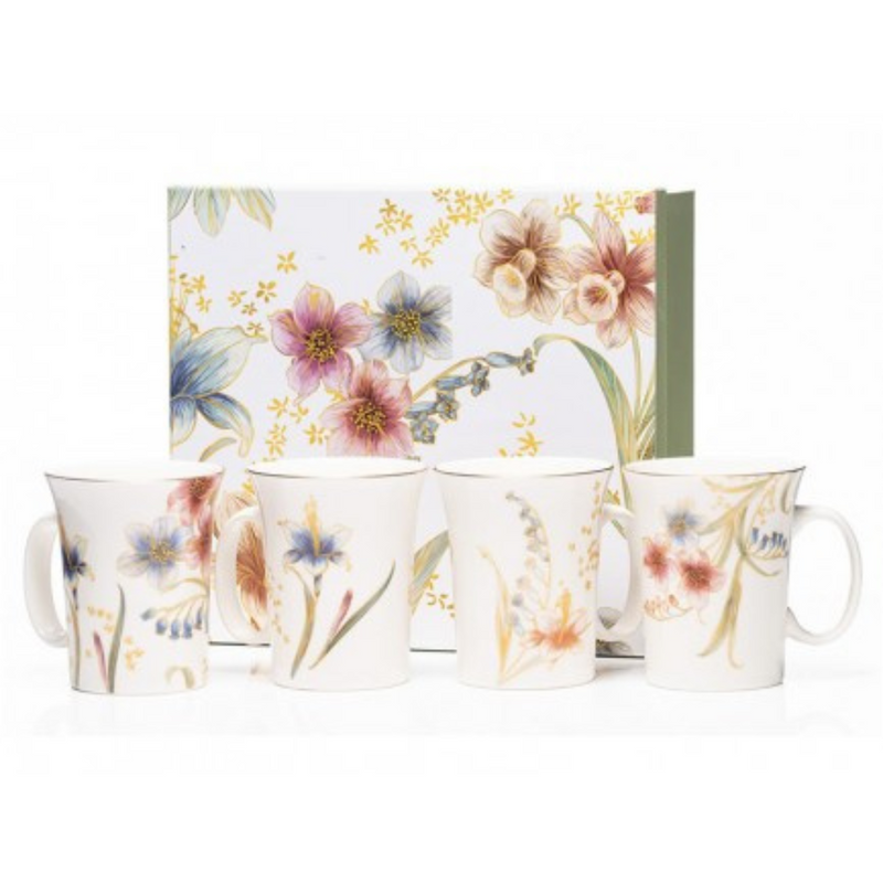 Kirkwood The Grange Collection Floral Mug Set of 4  in presentation gift box mulveys.ie nationwide shipping