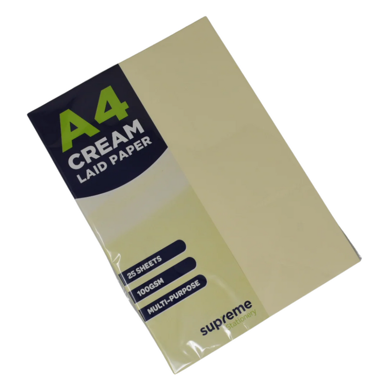 A4 Cream Laid Paper 25pk - 100gsm