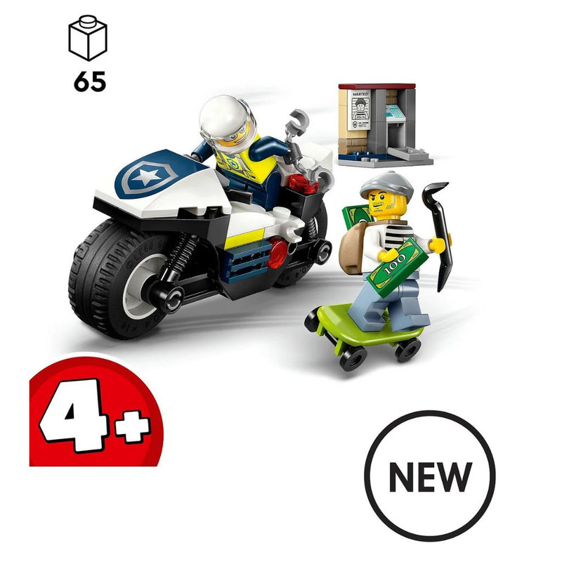LEGO City Police Motorcycle Chase Toy, Motorbike Set 60455