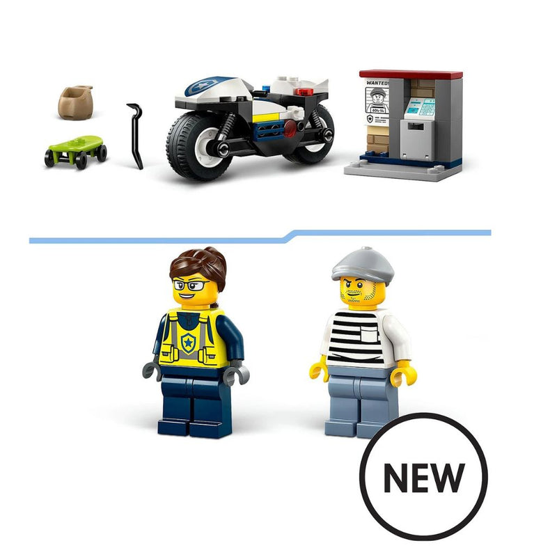 LEGO City Police Motorcycle Chase Toy, Motorbike Set 60455