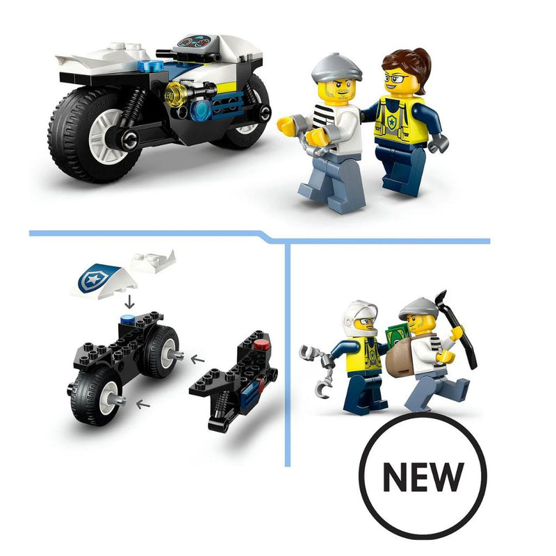 LEGO City Police Motorcycle Chase Toy, Motorbike Set 60455