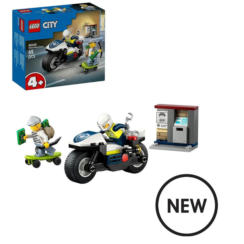 LEGO City Police Motorcycle Chase Toy, Motorbike Set 60455