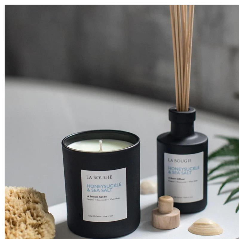 La Bougie Honey Suckle & Sea Salt Candle mulveys.ie nationwide shipping