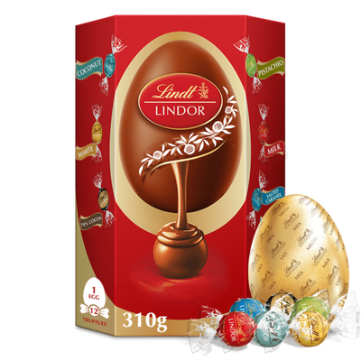 Lindt LINDOR Easter Egg Rainbow Assorted 310g. Mulveys.ie