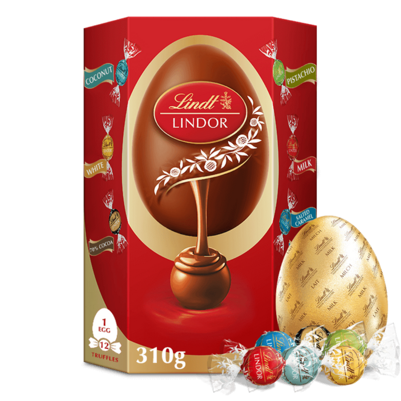 Lindt LINDOR Easter Egg Rainbow Assorted 310g. Mulveys.ie
