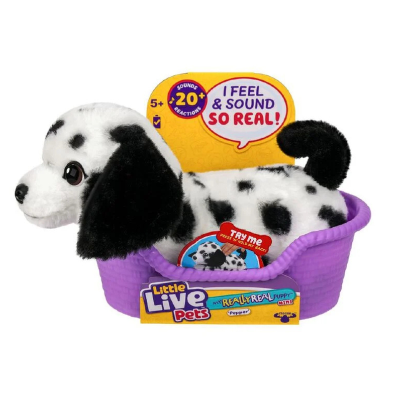 Little Live Pets: My Really Real Puppy Mini S2, 20+ sounds, Basket, 3 Characters,