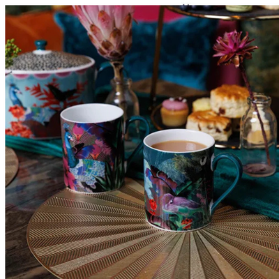 Mikasa x Sarah Arnett 350ml Mug with Peacock Print mulveys.ie nationwide shipping