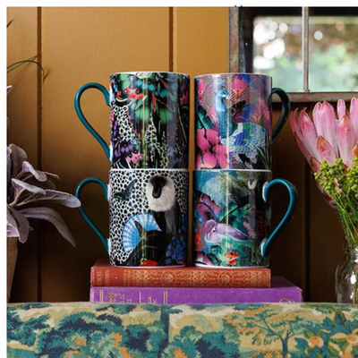 Mikasa x Sarah Arnett 350ml Mug with Peacock Print