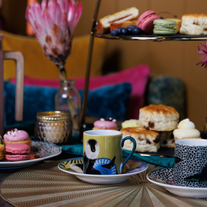 Mikasa x Sarah Arnett Porcelain Espresso Cups and Saucers, Set of 2, 85ml mulveys.ie nationwide shipping