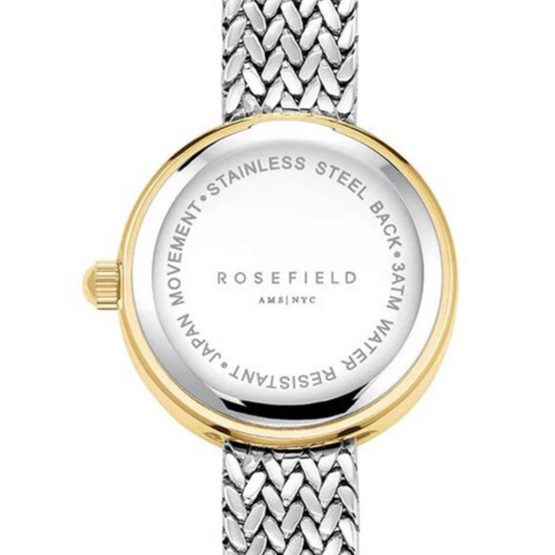 Rosefield Mini Small Edit White Dial Crystal Duotone Woven by Rosefield Collection