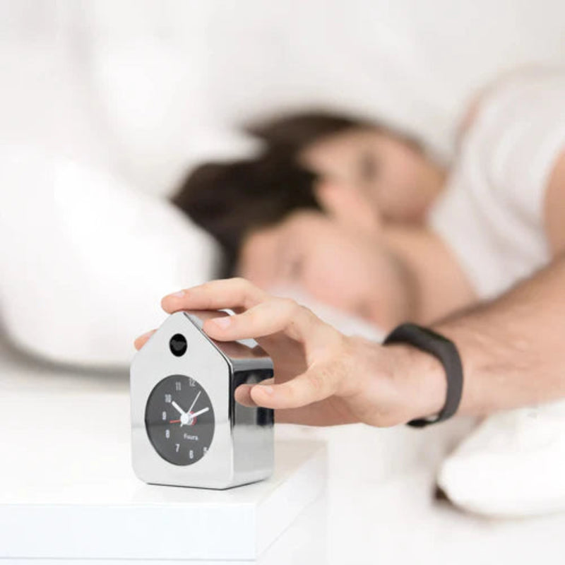Mini chrome  alarm clock. Mulveys.ie