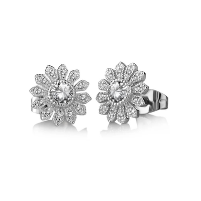 Newbridge Flower Earrings Clear Stone