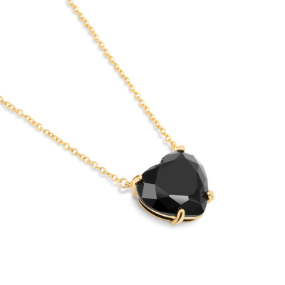 Newbridge Gold Plated Black Stone Heart Pendant