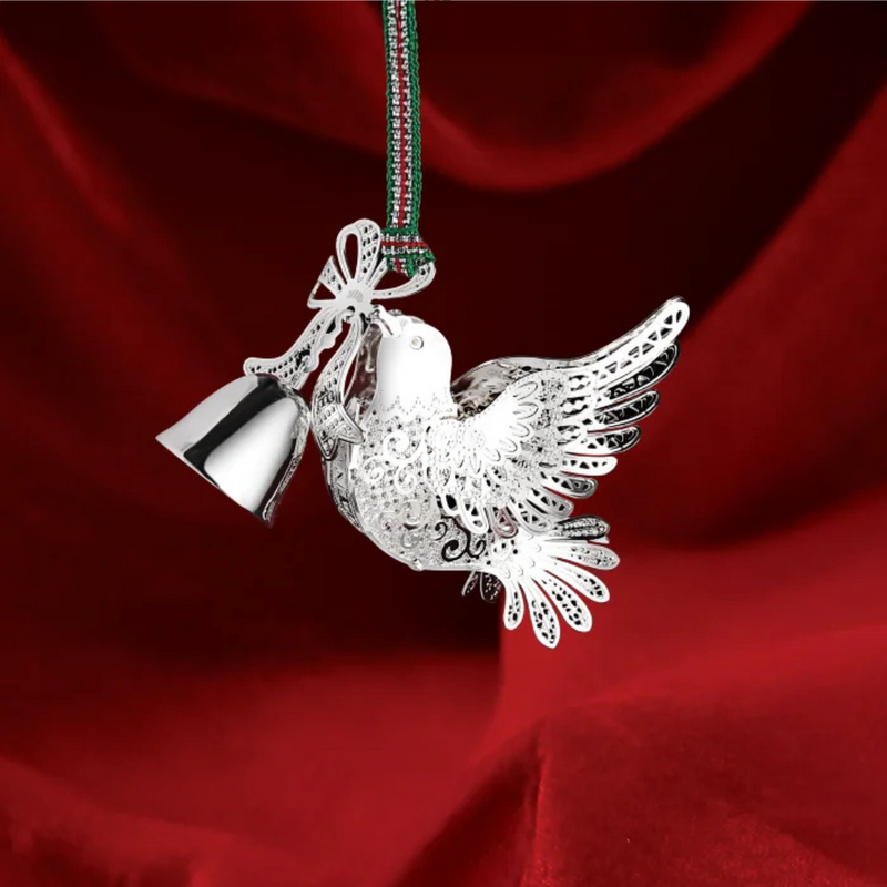 Newbridge Silverware Dove with Bell Christmas Tree Decoration