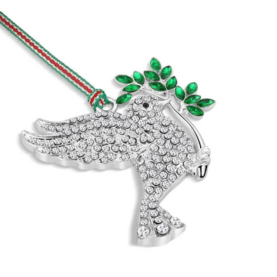 Newbridge Silverware Dove with Olive Branch Christmas Tree Decoration