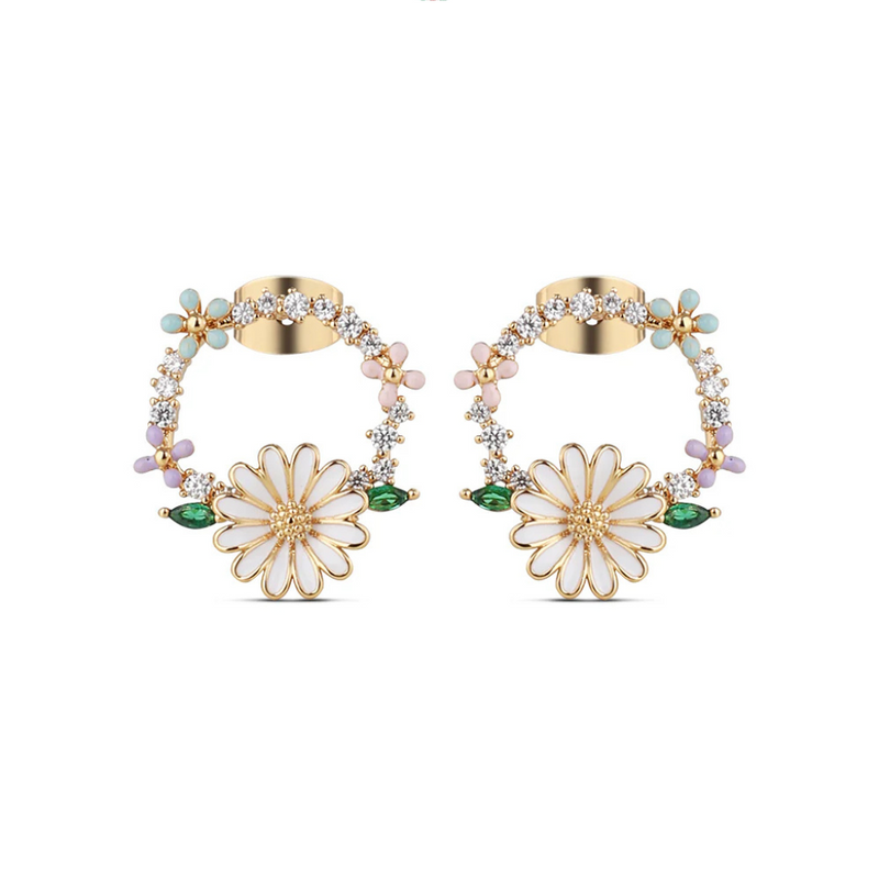 Newbridge Silverware Gold Plated Daisy Earrings