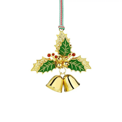 Newbridge Silverware Gold Plated Holly Bells Christmas Tree Decoration