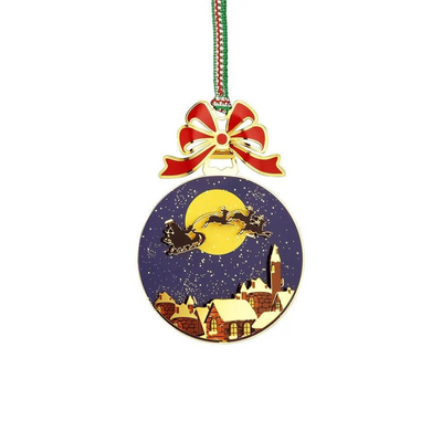 Newbridge Silverware Gold Plated Santa Sleigh Christmas Tree Decoration