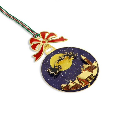 Newbridge Silverware Gold Plated Santa Sleigh Christmas Tree Decoration