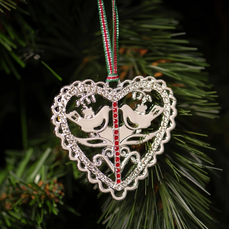 Newbridge Silverware Love Birds Christmas Tree Decoration