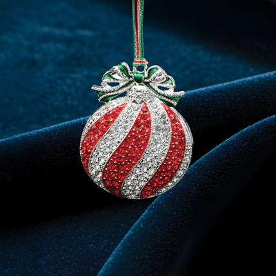 NewbridgeSilverwareRed_ClearStoneBaubleChristmasTreeDecoration mulveys.ie nationwide shipping