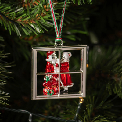 Newbridge Silverware Santa Leaving North Pole Christmas Tree Decoration