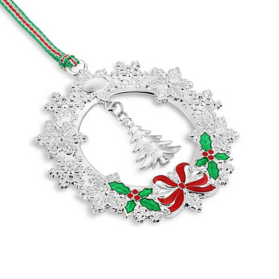 Newbridge Silverware Wreath with Christmas Tree Decoration