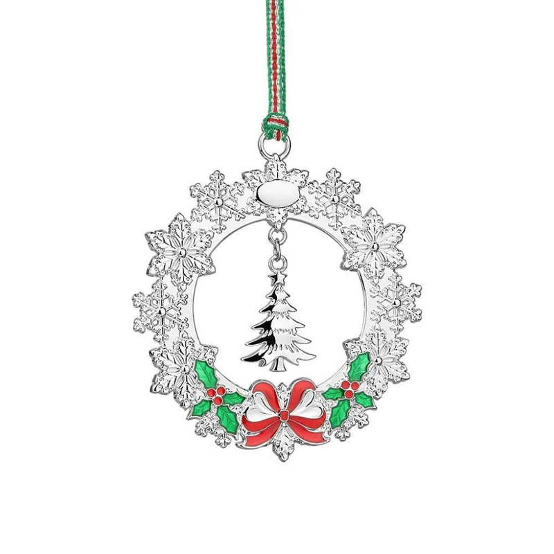Newbridge Silverware Wreath with Christmas Tree Decoration