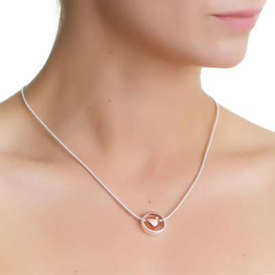 Newbridge Silverware Silver Plated Pendant With Rose Gold Plated Heart mulveys.ie nationwide shipping