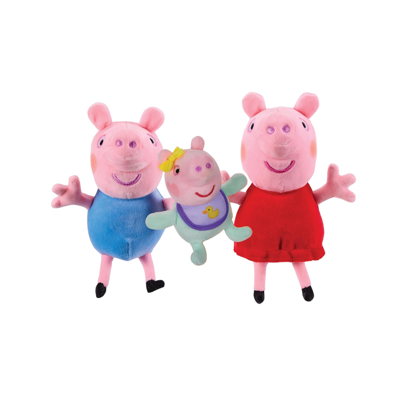 Peppa Pig 3-Pack Plushies -Peppa, Geogre and Evie
