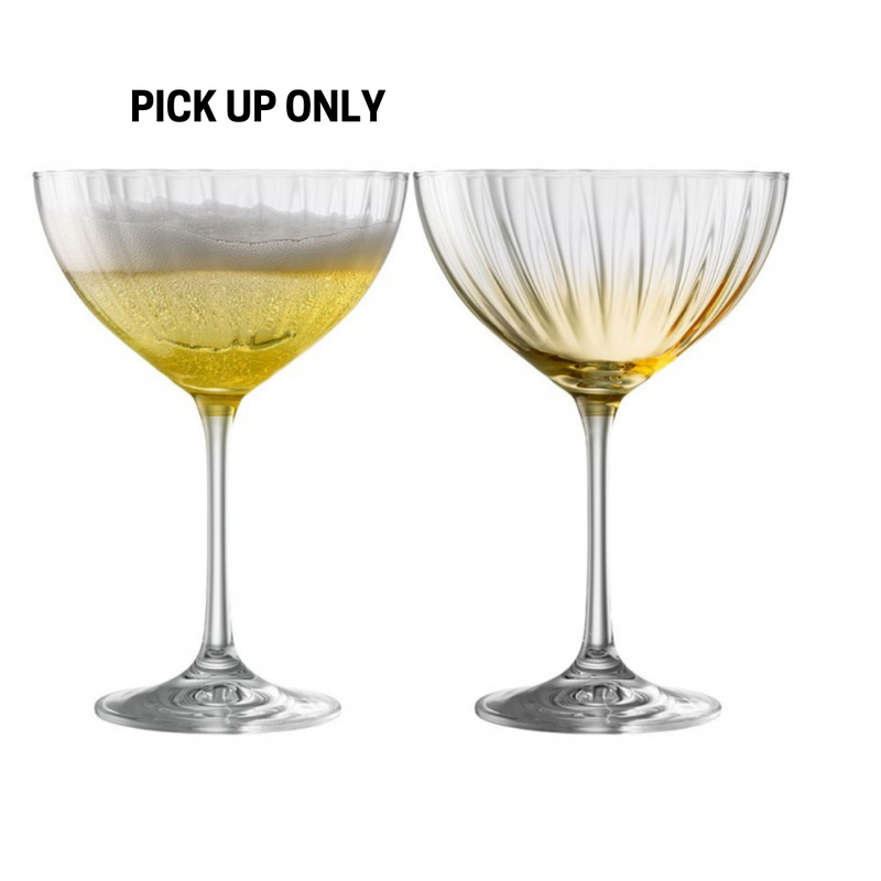 ERNE CHAMPAGNE SAUCER PAIR AMBER - GALWAY CRYSTAL MULVEYSI.E NATIONWIDE SHIPPING