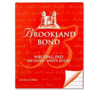 Brookland Bond Writing Pad 100 Sheet White Ruled mulveys.ie nationwide shipping