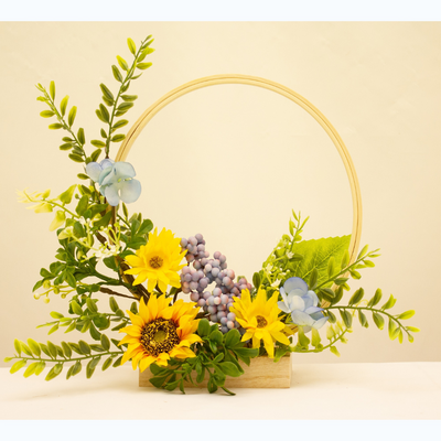 SUNFLOWER HOOP TABLE DECOR 30CM mulveys.ie nationwide shipping