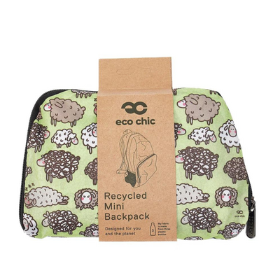 Eco Chic Lightweight Foldable Mini Backpack Cute Sheep mulveys.ie nationwide shipping