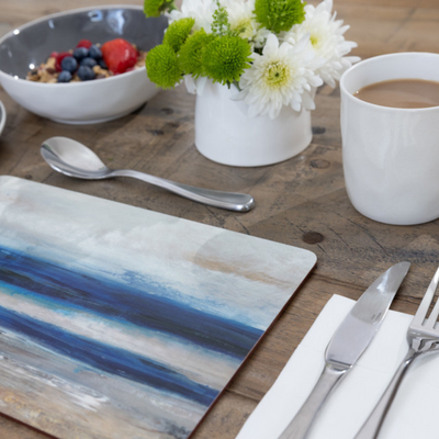 Blue Abstract Pack Of 4 Large Premium Placemats. Mulveys.ie