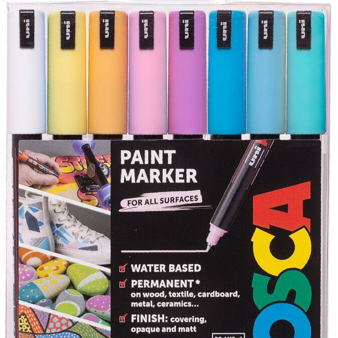 POSCA PASTEL ULTRA FINE 8PK MULVEYS.IE