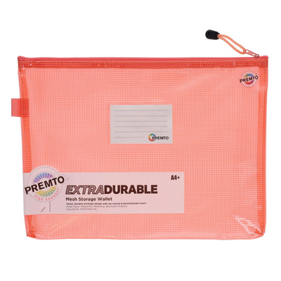PREMTO A4+ EX DURABLE MESH WALLET PINK SHERBET mulveys.nationwide shipping