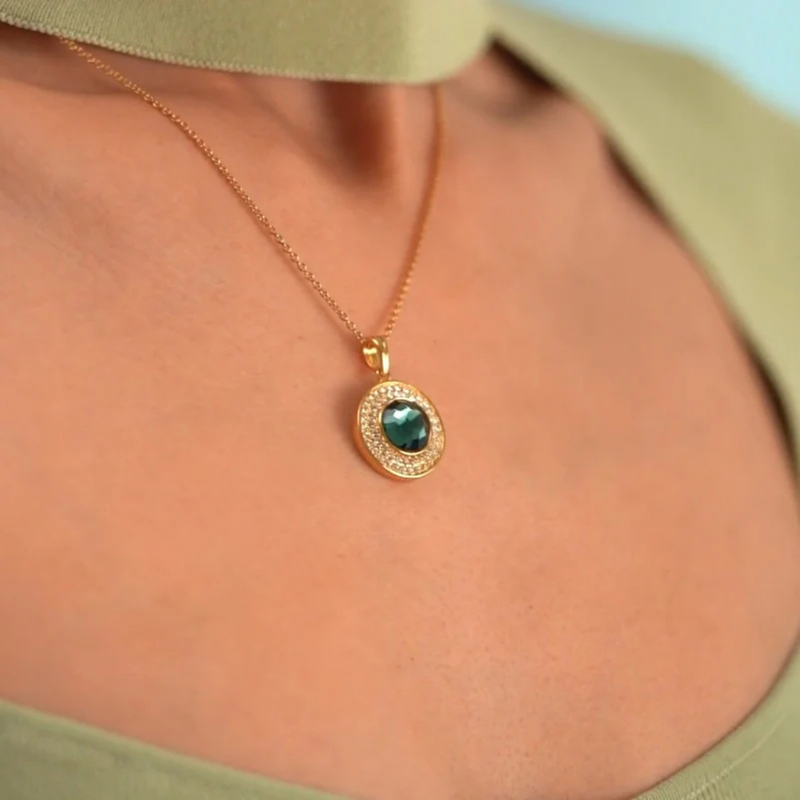 Newbridge Pendant with Montana Coloured Stone