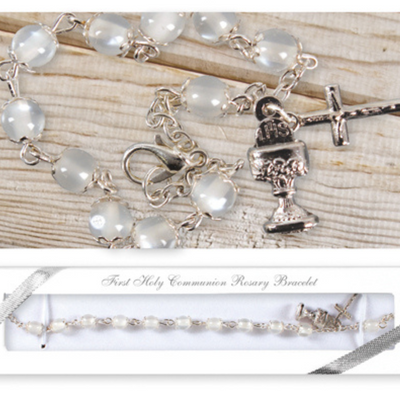 Communion Rosary Bracelet/Acrylic/Capped (C6384) mulveys.ie nationwide shipping