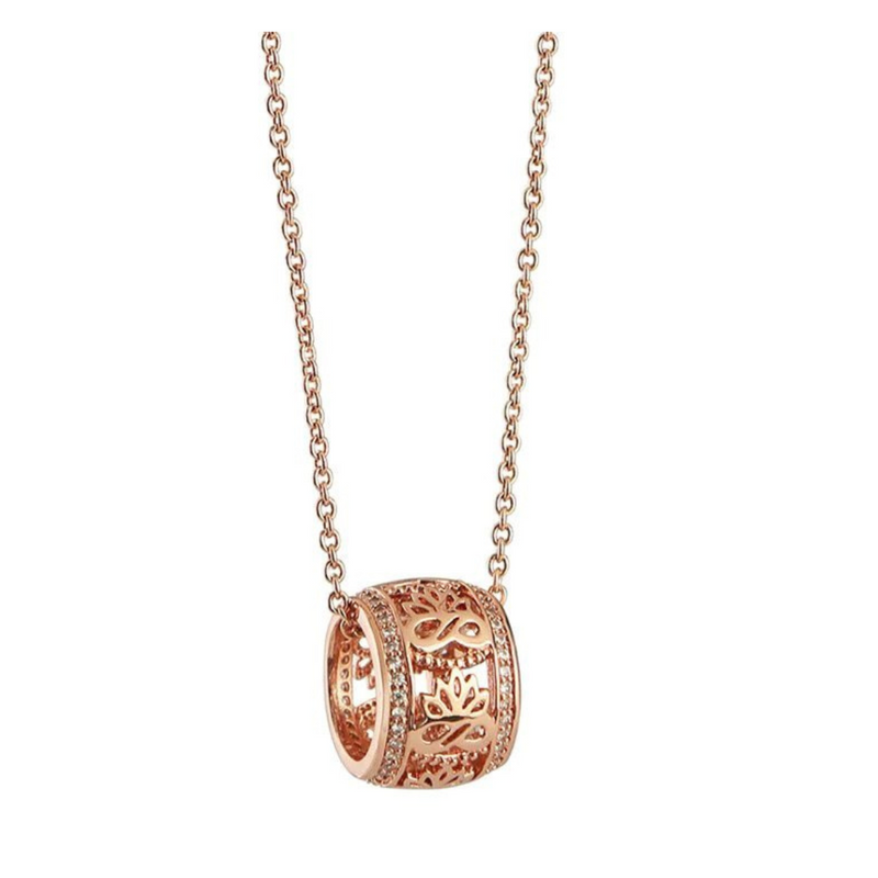 NEWBRIDGE SILVERWARE TI-AMO LOTUS PENDANT WITH CLEAR STONES - ROSE GOLD PLATED mulveys.ie nationwide shipping