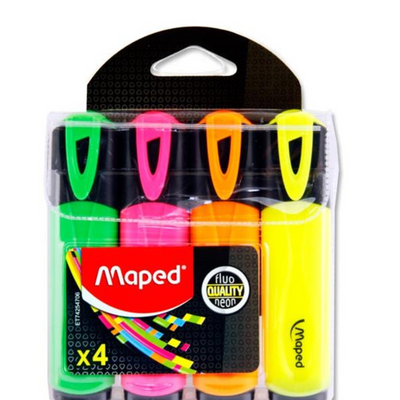 Maped Fluo'peps Pkt.4 Highlighters mulveys.ie nationwide shipping