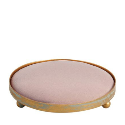 Mathlide Pink round tray with gold rim for plaster: Mathilde M.