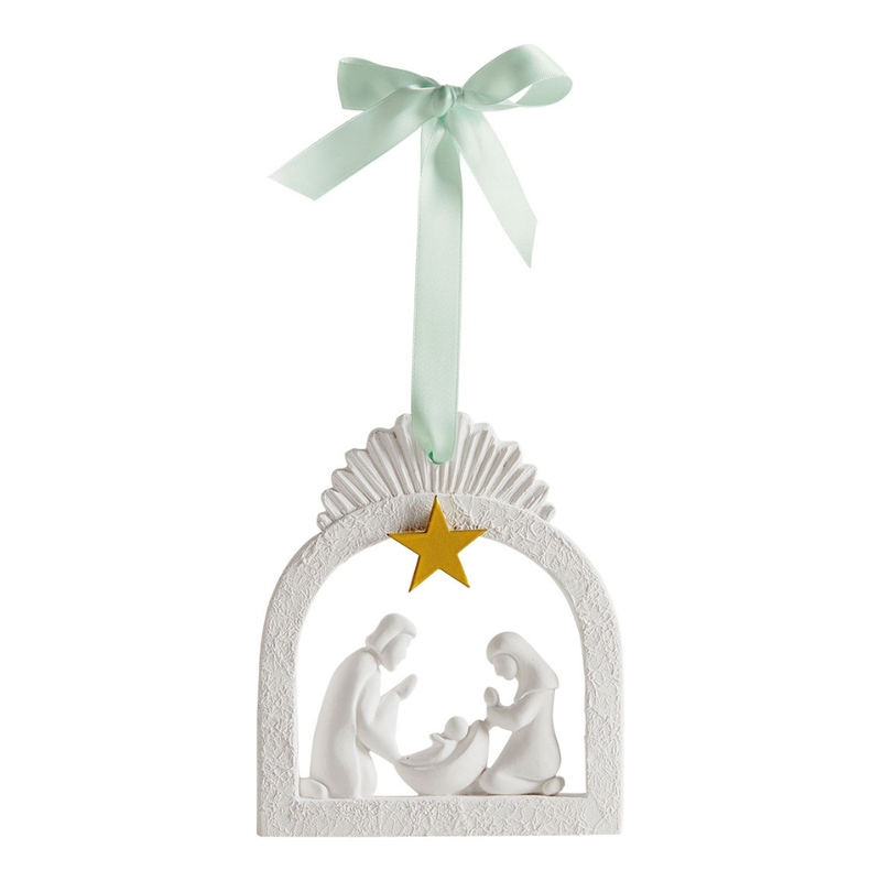 Plaster Nativity Scene Stable with Sapin Givré/Pine Scent: Mathilde