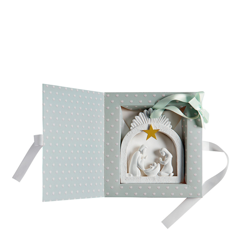 Plaster Nativity Scene Stable with Sapin Givré/Pine Scent: Mathilde