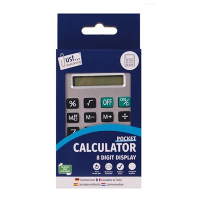 Pocket Calculator - Black & Silver 8 digit mulveys.ie nationwide shipping