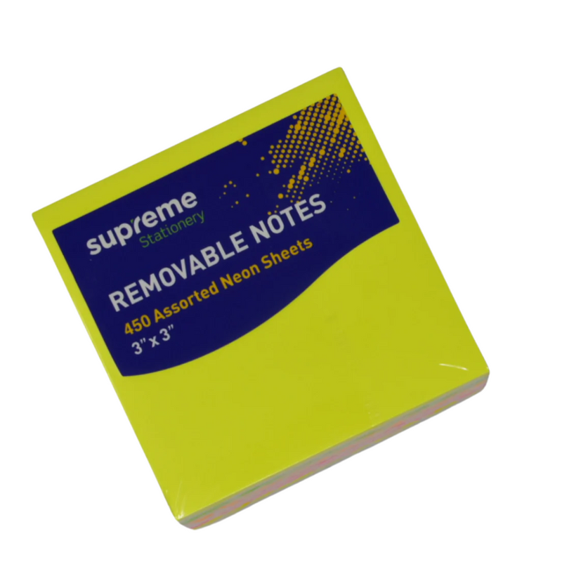 Post it 3x3 White/Neon Asst