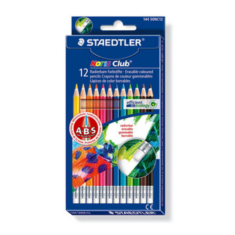 Noris erasable pencils 12 assd colours